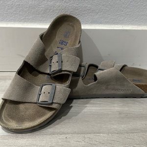 Birkenstock Arizona suede stone coin sandals